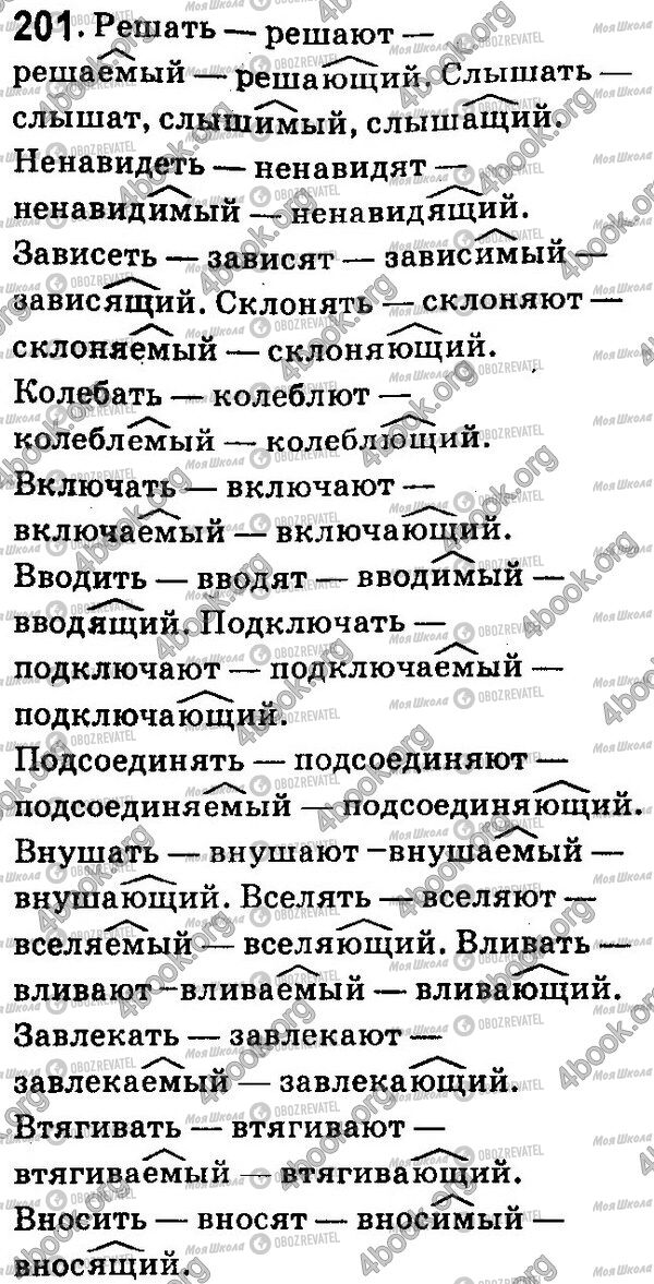 ГДЗ Російська мова 7 клас сторінка 201